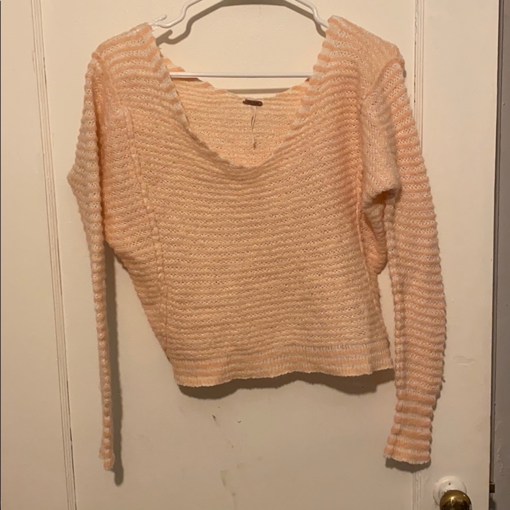 Free People swoop neck long sleeve sweater - Picture 1 of 7